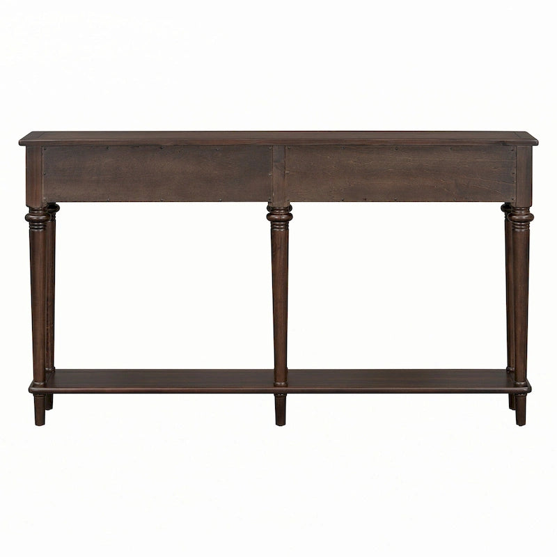 Console d'entrée 4 tiroirs – Espresso, placage pin rustique