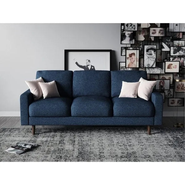 Canapé Velours Mid-Century Moderne – Marron / Beige / Gris / Rouge Foncé / Bleu Foncé, 3 places