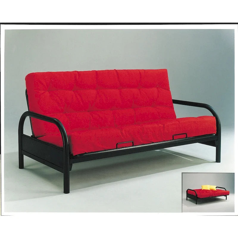 Cadre de futon en métal réglable – Noir, Grand Lit, Transforme le canapé en lit
