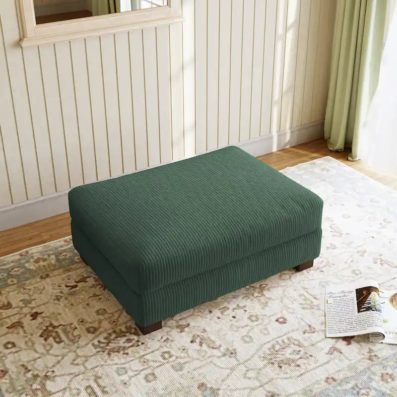 Pouf surdimensionné en velours côtelé – Orange / Vert / Beige / Gris, 1-2 places