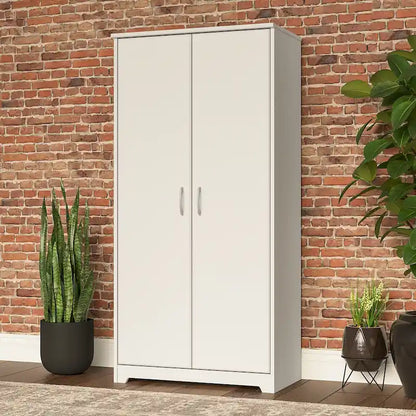 Armoire de rangement haute à 2 portes et étagères réglables – 8 couleurs, style transitionnel
