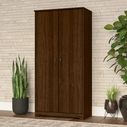 Armoire de rangement haute à 2 portes et étagères réglables – 8 couleurs, style transitionnel