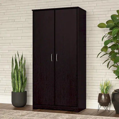 Armoire de rangement haute à 2 portes et étagères réglables – 8 couleurs, style transitionnel