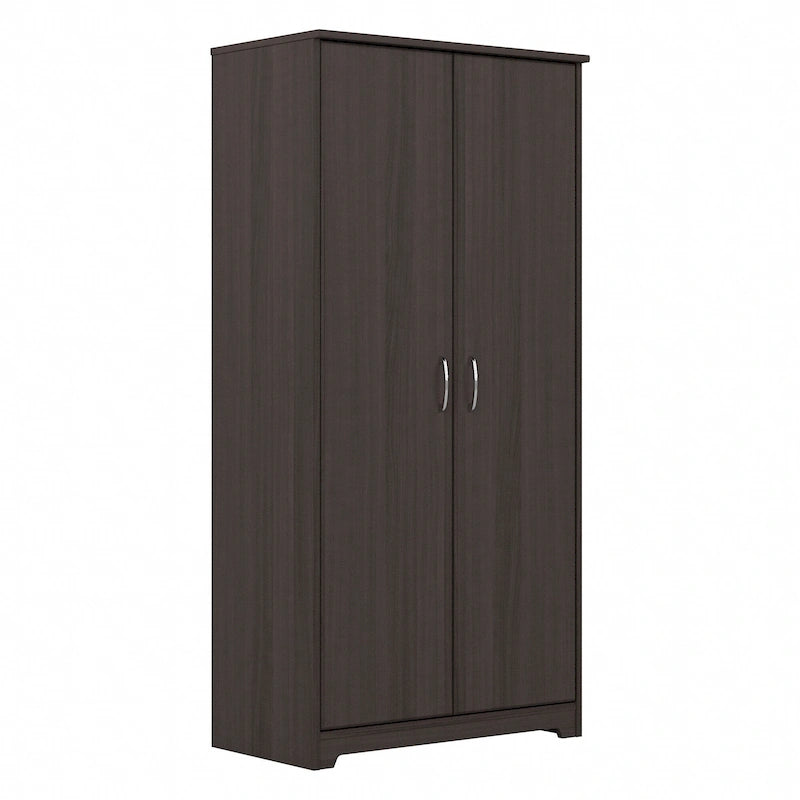 Armoire de rangement haute à 2 portes et étagères réglables – 8 couleurs, style transitionnel