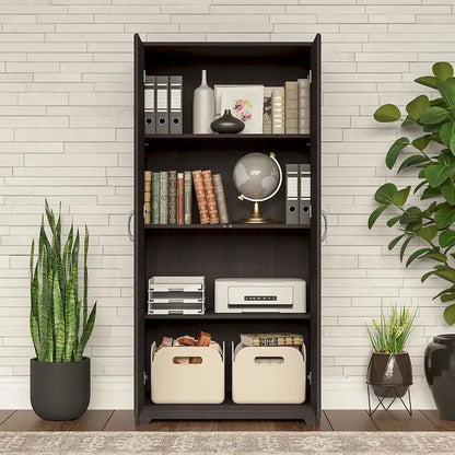 Armoire de rangement haute à 2 portes et étagères réglables – 8 couleurs, style transitionnel