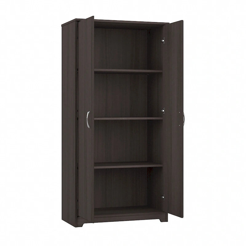 Armoire de rangement haute à 2 portes et étagères réglables – 8 couleurs, style transitionnel