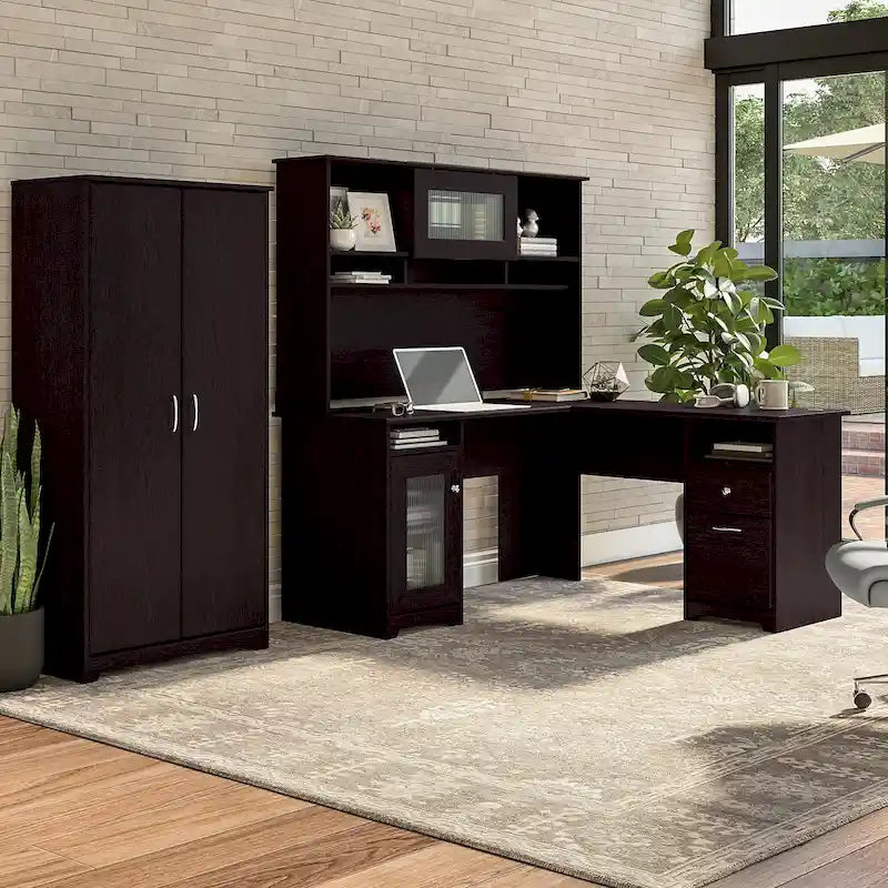 Armoire de rangement haute à 2 portes et étagères réglables – 8 couleurs, style transitionnel