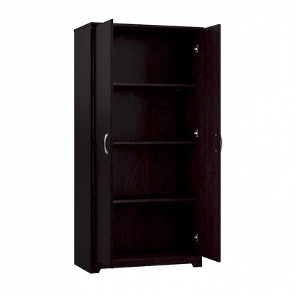 Armoire de rangement haute à 2 portes et étagères réglables – 8 couleurs, style transitionnel