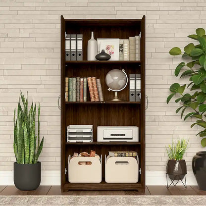 Armoire de rangement haute à 2 portes et étagères réglables – 8 couleurs, style transitionnel
