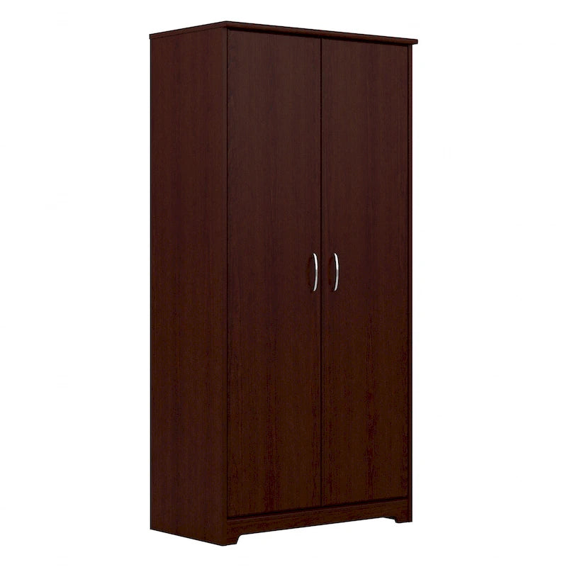 Armoire de rangement haute à 2 portes et étagères réglables – 8 couleurs, style transitionnel