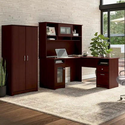 Armoire de rangement haute à 2 portes et étagères réglables – 8 couleurs, style transitionnel