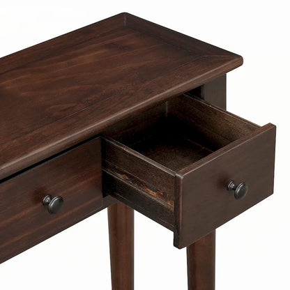 Console d'entrée 4 tiroirs – Espresso, placage pin rustique