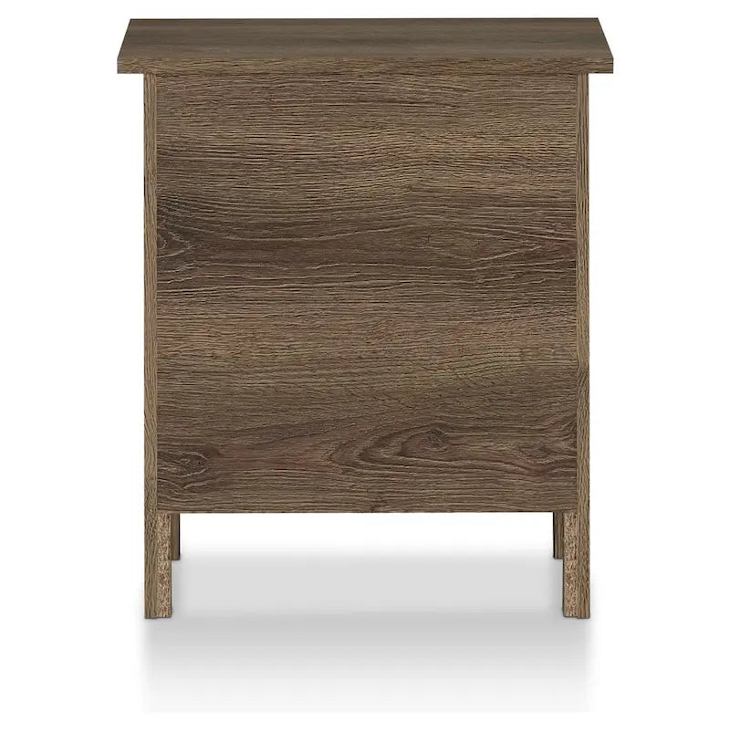 Table de chevet rustique en noyer vieilli – 2 tiroirs / 3 tiroirs, style ferme
