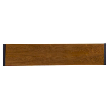 Console étroite de style industriel – Chêne brûlé / Gris / Noir / Tabac, pieds en métal