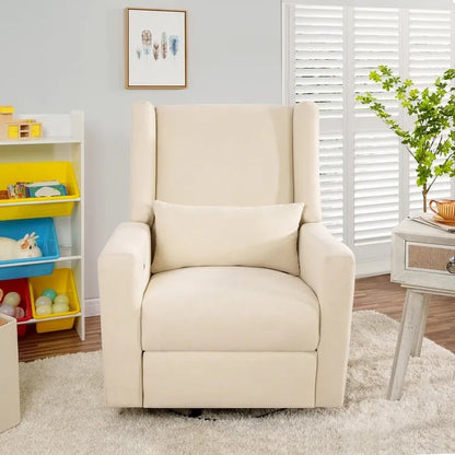 Fauteuil inclinable, pivotant et basculant électrique – Gris / Blanc / Crème, Un siège