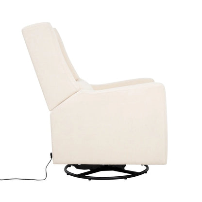 Fauteuil inclinable, pivotant et basculant électrique – Gris / Blanc / Crème, Un siège