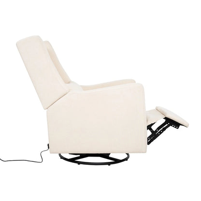Fauteuil inclinable, pivotant et basculant électrique – Gris / Blanc / Crème, Un siège