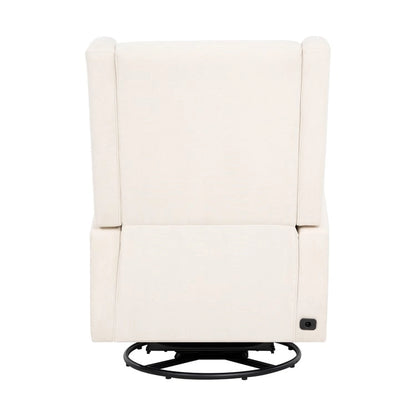 Fauteuil inclinable, pivotant et basculant électrique – Gris / Blanc / Crème, Un siège