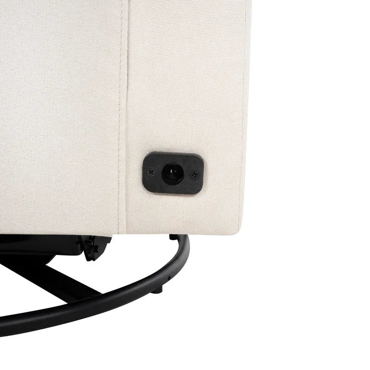 Fauteuil inclinable, pivotant et basculant électrique – Gris / Blanc / Crème, Un siège