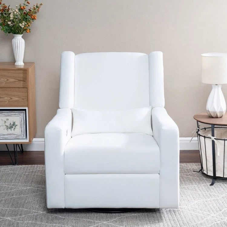 Fauteuil inclinable, pivotant et basculant électrique – Gris / Blanc / Crème, Un siège