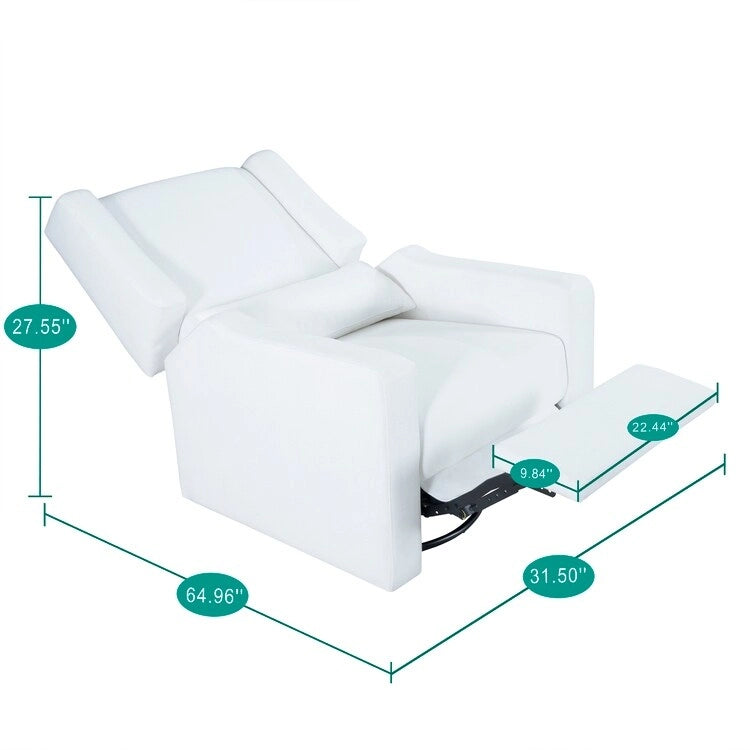 Fauteuil inclinable, pivotant et basculant électrique – Gris / Blanc / Crème, Un siège