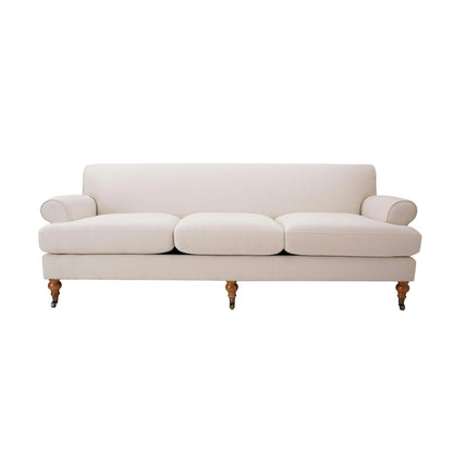 Canapé 3 places 88 po – Gris argenté / Bleu marine / Vert olive / Beige, accoudoirs arrondis