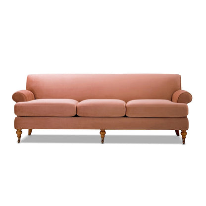 Canapé 3 places 88 po – Gris argenté / Bleu marine / Vert olive / Beige, accoudoirs arrondis
