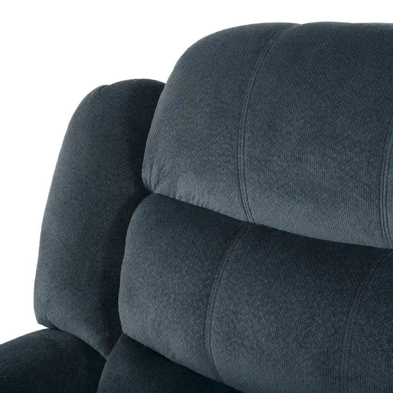 Fauteuil inclinable planeur en polyester avec dossier cascade – Marron / Bleu fumée, Une place