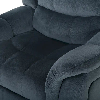 Fauteuil inclinable planeur en polyester avec dossier cascade – Marron / Bleu fumée, Une place