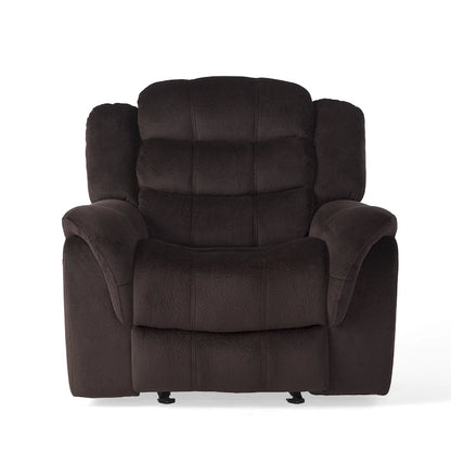 Fauteuil inclinable planeur en polyester avec dossier cascade – Marron / Bleu fumée, Une place