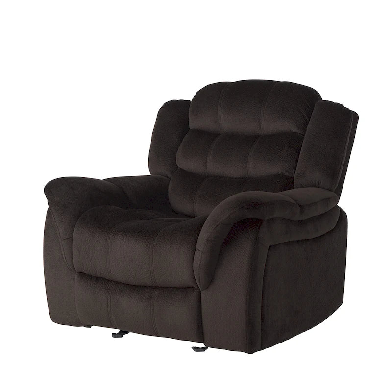 Fauteuil inclinable planeur en polyester avec dossier cascade – Marron / Bleu fumée, Une place