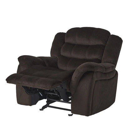 Fauteuil inclinable planeur en polyester avec dossier cascade – Marron / Bleu fumée, Une place