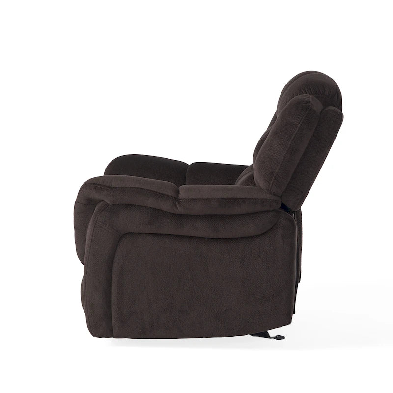 Fauteuil inclinable planeur en polyester avec dossier cascade – Marron / Bleu fumée, Une place