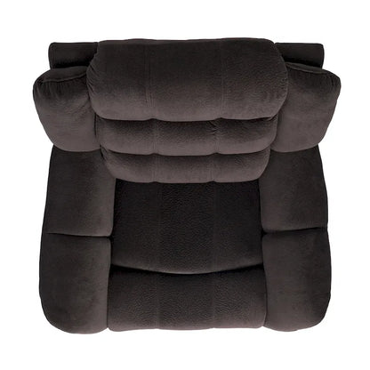 Fauteuil inclinable planeur en polyester avec dossier cascade – Marron / Bleu fumée, Une place
