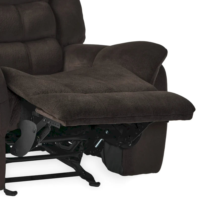 Fauteuil inclinable planeur en polyester avec dossier cascade – Marron / Bleu fumée, Une place