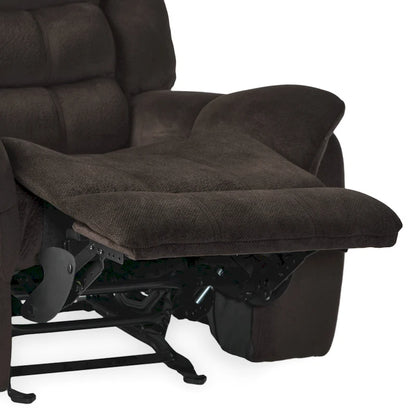 Fauteuil inclinable planeur en polyester avec dossier cascade – Marron / Bleu fumée, Une place
