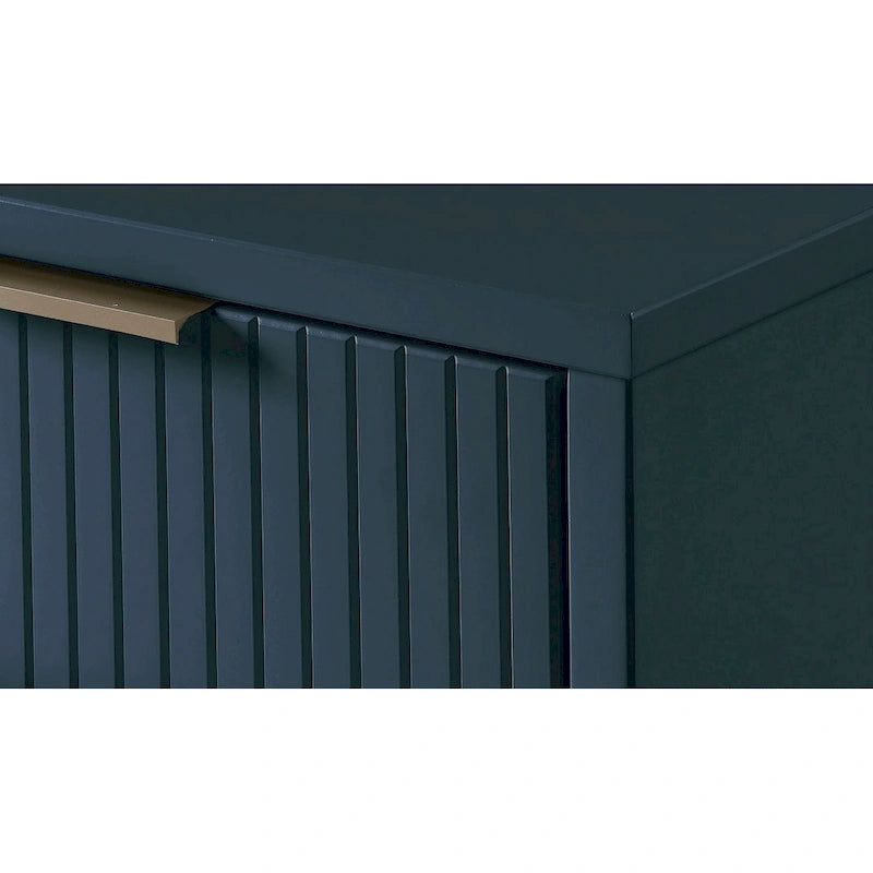 Commode large à 6 tiroirs au design moderne – Vert sauge / Gris / Noir / Blanc / Bleu nuit, Façade côtelée