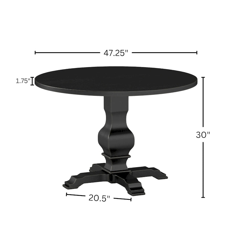Table à manger ronde en placage de chêne avec pied central – Expresso, 4 personnes