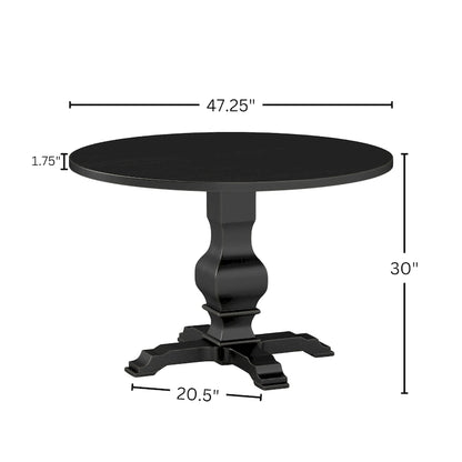 Table à manger ronde en placage de chêne avec pied central – Expresso, 4 personnes