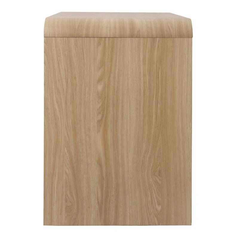Table d'appoint minimaliste 1 tiroir – Chêne européen, profil bas arqué