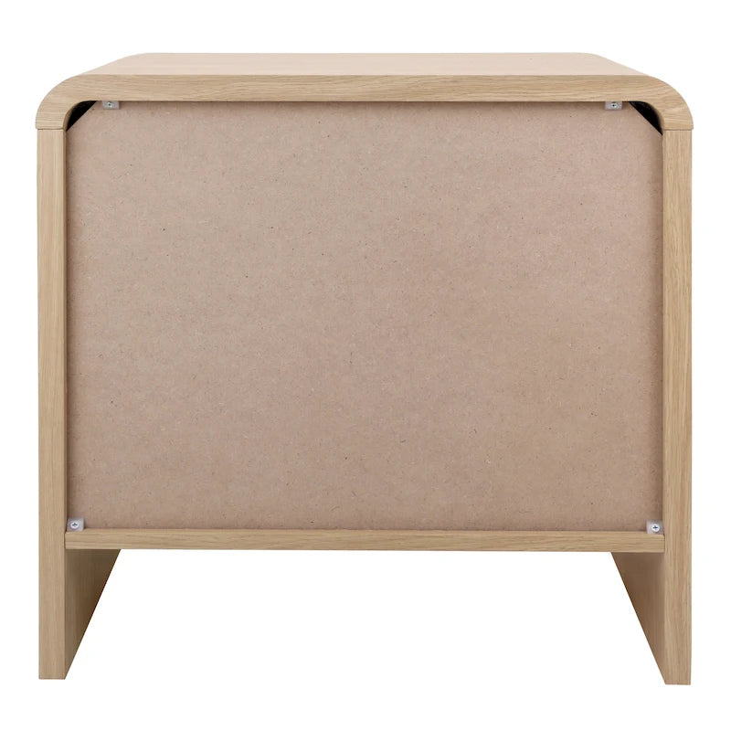 Table d'appoint minimaliste 1 tiroir – Chêne européen, profil bas arqué