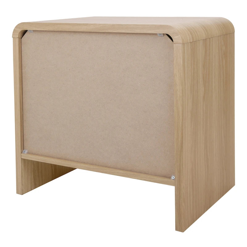 Table d'appoint minimaliste 1 tiroir – Chêne européen, profil bas arqué