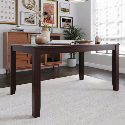 Table de salle à manger rectangulaire avec plateau en MDF plaqué bois – Gris antique / HK Wengé, 6 personnes