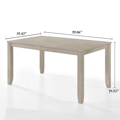 Table de salle à manger rectangulaire avec plateau en MDF plaqué bois – Gris antique / HK Wengé, 6 personnes