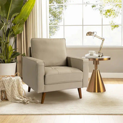 Fauteuil en cuir véritable Mid-Century – Marron / Bleu marine / Noir / Bordeaux, une place