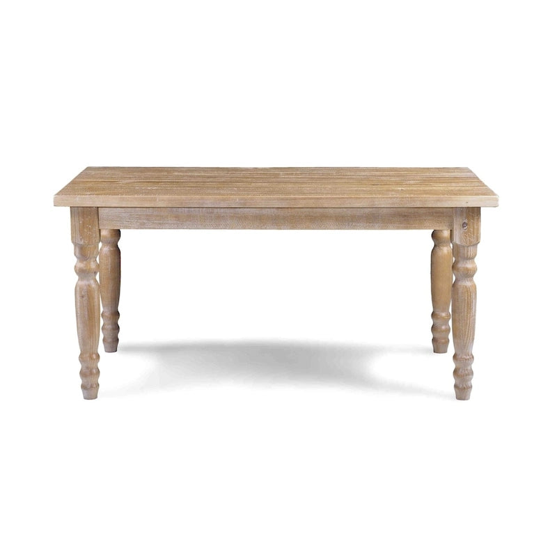 Table de salle à manger de ferme en pin massif de 63 po – Bois flotté / Bois de grange / Gris rustique / Blanc cassé rustique / Noyer rustique, 6 personnes