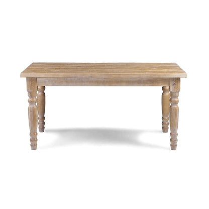 Table de salle à manger de ferme en pin massif de 63 po – Bois flotté / Bois de grange / Gris rustique / Blanc cassé rustique / Noyer rustique, 6 personnes