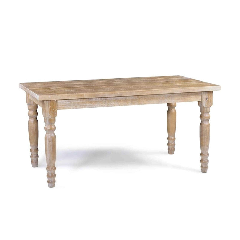 Table de salle à manger de ferme en pin massif de 63 po – Bois flotté / Bois de grange / Gris rustique / Blanc cassé rustique / Noyer rustique, 6 personnes