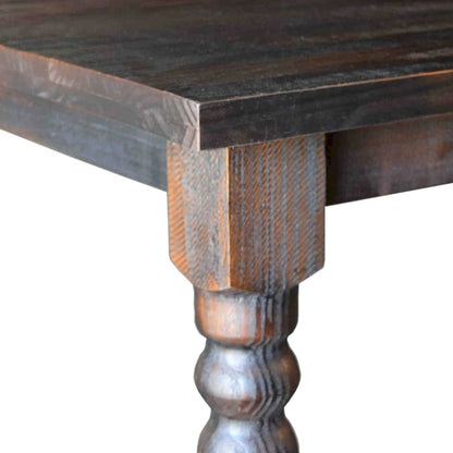 Table de salle à manger de ferme en pin massif de 63 po – Bois flotté / Bois de grange / Gris rustique / Blanc cassé rustique / Noyer rustique, 6 personnes