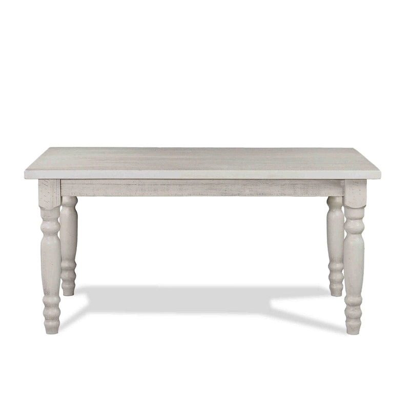 Table de salle à manger de ferme en pin massif de 63 po – Bois flotté / Bois de grange / Gris rustique / Blanc cassé rustique / Noyer rustique, 6 personnes